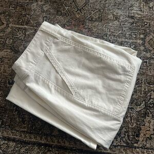 Mid rise barrel twill pants